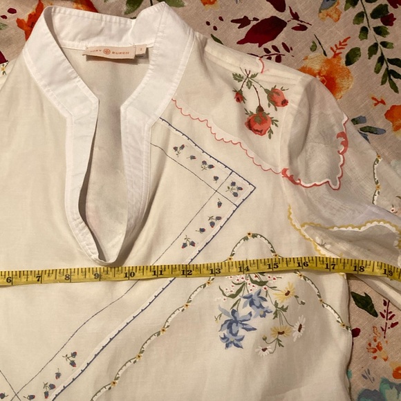 TORY BURCH| HANDKERCHIEF EMBROIDERED TUNIC | AFTERNOON TEA RSVD| SZ 2 - Picture 9 of 13